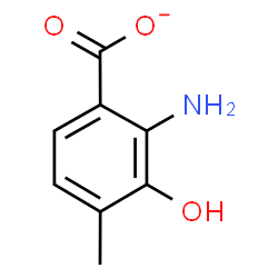 ChemSpider 2D Image | 3-Hydroxy-4-methylanthranilate | C8H8NO3