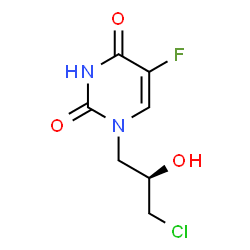 ChemSpider 2D Image | 1-[(2R)-3-Chloro-2-hydroxypropyl]-5-fluoro-2,4(1H,3H)-pyrimidinedione | C7H8ClFN2O3