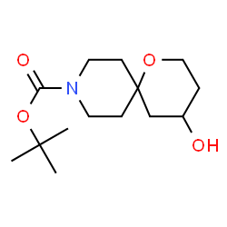 ChemSpider 2D Image | tert-butyl 4-hydroxy-1-oxa-9-azaspiro[5.5]undecane-9-carboxylate | C14H25NO4
