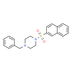 ChemSpider 2D Image | 1-Benzyl-4-(2-naphthylsulfonyl)piperazine | C21H22N2O2S