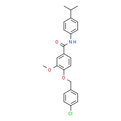 ChemSpider 2D Image | 4-[(4-Chlorobenzyl)oxy]-N-(4-isopropylphenyl)-3-methoxybenzamide | C24H24ClNO3