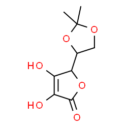 ChemSpider 2D Image | 5-(2,2-Dimethyl-1,3-dioxolan-4-yl)-3,4-dihydroxy-2(5H)-furanone | C9H12O6