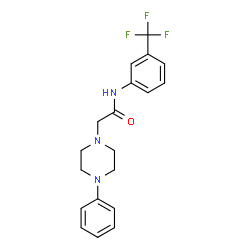 ChemSpider 2D Image | 2-(4-Phenyl-1-piperazinyl)-N-[3-(trifluoromethyl)phenyl]acetamide | C19H20F3N3O