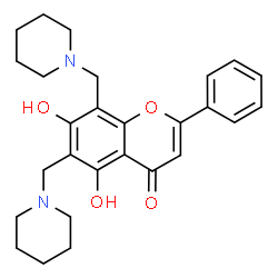 ChemSpider 2D Image | 5,7-Dihydroxy-2-phenyl-6,8-bis(1-piperidinylmethyl)-4H-chromen-4-one | C27H32N2O4