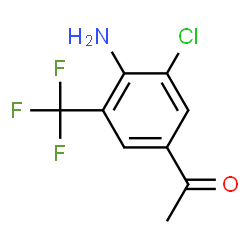 ChemSpider 2D Image | 1-[4-Amino-3-chloro-5-(trifluoromethyl)phenyl]ethanone | C9H7ClF3NO