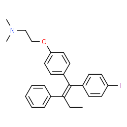 ChemSpider 2D Image | 2-(4-(1-(4-iodophenyl)-2-phenyl-1-butenyl)phenoxy)-N,N-dimethylethylamine | C26H28INO