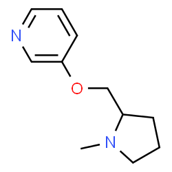 ChemSpider 2D Image | 3-[(1-Methyl-2-pyrrolidinyl)methoxy]pyridine | C11H16N2O