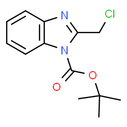 ChemSpider 2D Image | tert-butyl 2-(chloromethyl)-1H-benzimidazole-1-carboxylate | C13H15ClN2O2