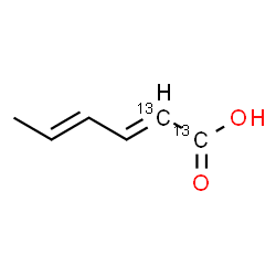 ChemSpider 2D Image | (2E,4E)-(1,2-~13~C_2_)-2,4-Hexadienoic acid | C413C2H8O2