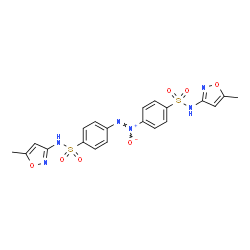 ChemSpider 2D Image | N-(5-Methyl-1,2-oxazol-3-yl)-4-[(Z)-{4-[(5-methyl-1,2-oxazol-3-yl)sulfamoyl]phenyl}-NNO-azoxy]benzenesulfonamide | C20H18N6O7S2