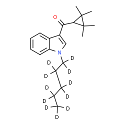 ChemSpider 2D Image | [1-(~2~H_11_)Pentyl-1H-indol-3-yl](2,2,3,3-tetramethylcyclopropyl)methanone | C21H18D11NO