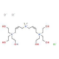 ChemSpider 2D Image | (2Z)-N,N,N-Tris(2-hydroxyethyl)-N',N'-dimethyl-N'-{(2Z)-4-[tris(2-hydroxyethyl)ammonio]-2-buten-1-yl}-2-butene-1,4-diaminium trichloride | C22H48Cl3N3O6