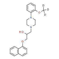 ChemSpider 2D Image | 1-(4-{2-[(~2~H_3_)Methyloxy]phenyl}-1-piperazinyl)-3-(1-naphthyloxy)-2-propanol | C24H25D3N2O3