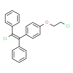 ChemSpider 2D Image | 1-[(E)-2-Chloro-1,2-diphenylvinyl]-4-(2-chloroethoxy)benzene | C22H18Cl2O