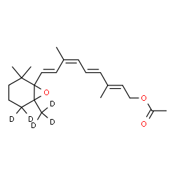 ChemSpider 2D Image | (2E,4E,6Z,8E)-9-[2,2-Dimethyl-6-(~2~H_3_)methyl(5,5-~2~H_2_)-7-oxabicyclo[4.1.0]hept-1-yl]-3,7-dimethyl-2,4,6,8-nonatetraen-1-yl acetate | C22H27D5O3