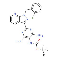 ChemSpider 2D Image | (~2~H_3_)Methyl {4,6-diamino-2-[1-(2-fluorobenzyl)-1H-pyrazolo[3,4-b]pyridin-3-yl]-5-pyrimidinyl}carbamate | C19H14D3FN8O2