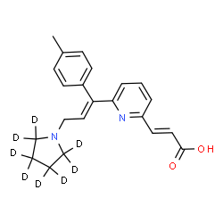 ChemSpider 2D Image | (2E)-3-(6-{(1E)-1-(4-Methylphenyl)-3-[(~2~H_8_)-1-pyrrolidinyl]-1-propen-1-yl}-2-pyridinyl)acrylic acid | C22H16D8N2O2