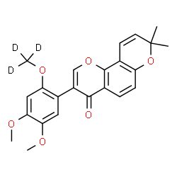 ChemSpider 2D Image | 3-{4,5-Dimethoxy-2-[(~2~H_3_)methyloxy]phenyl}-8,8-dimethyl-4H,8H-pyrano[2,3-f]chromen-4-one | C23H19D3O6