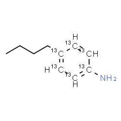 ChemSpider 2D Image | 4-Butyl(~13~C_6_)aniline | C413C6H15N