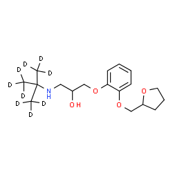 ChemSpider 2D Image | 1-{[2-(~2~H_3_)Methyl(~2~H_6_)-2-propanyl]amino}-3-[2-(tetrahydro-2-furanylmethoxy)phenoxy]-2-propanol | C18H20D9NO4