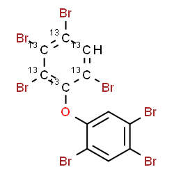 ChemSpider 2D Image | 1,2,3,5-Tetrabromo-4-(2,4,5-tribromophenoxy)(~13~C_6_)benzene | C613C6H3Br7O