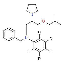 ChemSpider 2D Image | N-Benzyl-N-[3-isobutoxy-2-(1-pyrrolidinyl)propyl](~2~H_5_)aniline | C24H29D5N2O