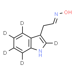 ChemSpider 2D Image | (1E)-N-Hydroxy-2-[(2,4,5,6,7-~2~H_5_)-1H-indol-3-yl]ethanimine | C10H5D5N2O
