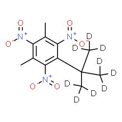 ChemSpider 2D Image | 1,3-Dimethyl-5-[2-(~2~H_3_)methyl(~2~H_6_)-2-propanyl]-2,4,6-trinitrobenzene | C12H6D9N3O6