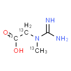 ChemSpider 2D Image | N-Carbamimidoyl-N-(~13~C)methyl(~13~C_2_)glycine | C13C3H9N3O2