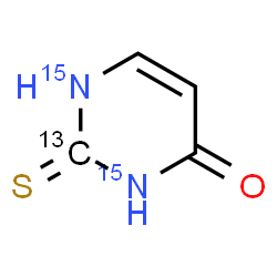 ChemSpider 2D Image | 2-Thioxo(2-~13~C,~15~N_2_)-2,3-dihydro-4(1H)-pyrimidinone | C313CH415N2OS