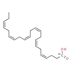 ChemSpider 2D Image | (4Z,7Z,10Z,13Z,16Z,19Z)-(1-~13~C)-4,7,10,13,16,19-Docosahexaenoic acid | C2113CH32O2