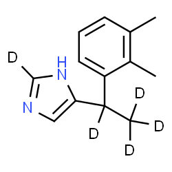 ChemSpider 2D Image | 5-[1-(2,3-Dimethylphenyl)(~2~H_4_)ethyl](2-~2~H)-1H-imidazole | C13H11D5N2