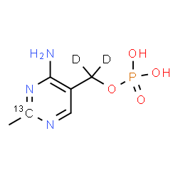 ChemSpider 2D Image | [4-Amino-2-methyl(2-~13~C)-5-pyrimidinyl](~2~H_2_)methyl dihydrogen phosphate | C513CH8D2N3O4P