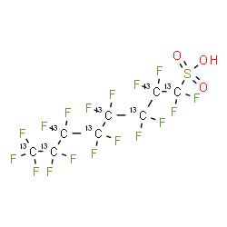ChemSpider 2D Image | 1,1,2,2,3,3,4,4,5,5,6,6,7,7,8,8,8-Heptadecafluoro-1-(~13~C_8_)octanesulfonic acid | 13C8HF17O3S