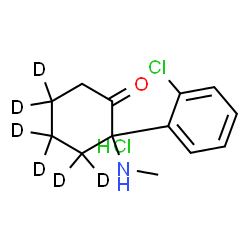 ChemSpider 2D Image | 2-(2-Chlorophenyl)-2-(methylamino)(3,3,4,4,5,5-~2~H_6_)cyclohexanone hydrochloride (1:1) | C13H11D6Cl2NO