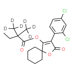 ChemSpider 2D Image | 3-(2,4-Dichlorophenyl)-2-oxo-1-oxaspiro[4.5]dec-3-en-4-yl 2,2-bis[(~2~H_3_)methyl]butanoate | C21H18D6Cl2O4