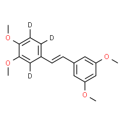 ChemSpider 2D Image | 4-[(E)-2-(3,5-Dimethoxyphenyl)vinyl]-1,2-dimethoxy(~2~H_3_)benzene | C18H17D3O4