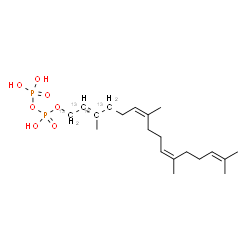 ChemSpider 2D Image | (2E,6Z,10Z)-3,7,11,15-Tetramethyl(1,2,3,4-~13~C_4_)-2,6,10,14-hexadecatetraen-1-yl trihydrogen diphosphate | C1613C4H36O7P2