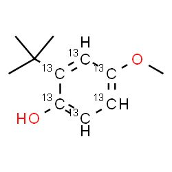 ChemSpider 2D Image | 4-Methoxy-2-(2-methyl-2-propanyl)(~13~C_6_)phenol | C513C6H16O2