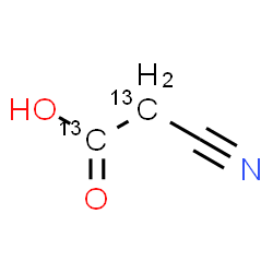 ChemSpider 2D Image | Cyano(~13~C_2_)acetic acid | C13C2H3NO2