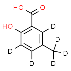 ChemSpider 2D Image | 2-Hydroxy-5-(~2~H_3_)methyl(~2~H_3_)benzoic acid | C8H2D6O3
