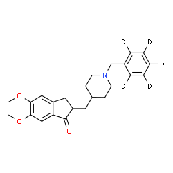 ChemSpider 2D Image | 5,6-Dimethoxy-2-({1-[(~2~H_5_)phenylmethyl]-4-piperidinyl}methyl)-1-indanone | C24H24D5NO3