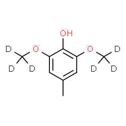 ChemSpider 2D Image | 4-Methyl-2,6-bis[(~2~H_3_)methyloxy]phenol | C9H6D6O3