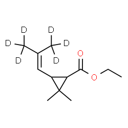 ChemSpider 2D Image | Ethyl 2,2-dimethyl-3-[2-(~2~H_3_)methyl(3,3,3-~2~H_3_)-1-propen-1-yl]cyclopropanecarboxylate | C12H14D6O2