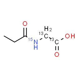 ChemSpider 2D Image | N-Propionyl(~13~C_2_,~15~N)glycine | C313C2H915NO3