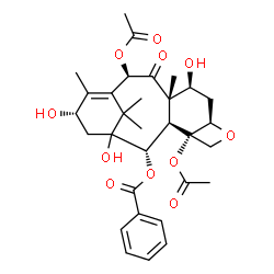 ChemSpider 2D Image | (2alpha,5beta,7beta,10beta,13alpha)-4,10-Diacetoxy-1,7,13-trihydroxy-9-oxo-5,20-epoxytax-11-en-2-yl benzoate | C31H38O11