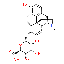 ChemSpider 2D Image | (5alpha,6alpha)-3-Hydroxy-17-methyl-7,8-didehydro-4,5-epoxymorphinan-6-yl (3xi)-beta-D-ribo-hexopyranosiduronic acid | C23H27NO9