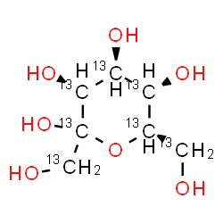 ChemSpider 2D Image | 1-C-[Hydroxy(~13~C)methyl]-D-(~13~C_6_)mannopyranose | 13C7H14O7