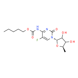 ChemSpider 2D Image | 1-(5-Deoxy-alpha-D-glycero-pentofuranosyl)-5-fluoro-4-{[(pentyloxy)carbonyl]amino}-2(1H)-pyrimidinone | C15H22FN3O6