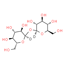 ChemSpider 2D Image | beta-D-(C~1~-~2~H)Glucopyranosyl alpha-D-(C~1~-~2~H)glucopyranoside | C12H20D2O11